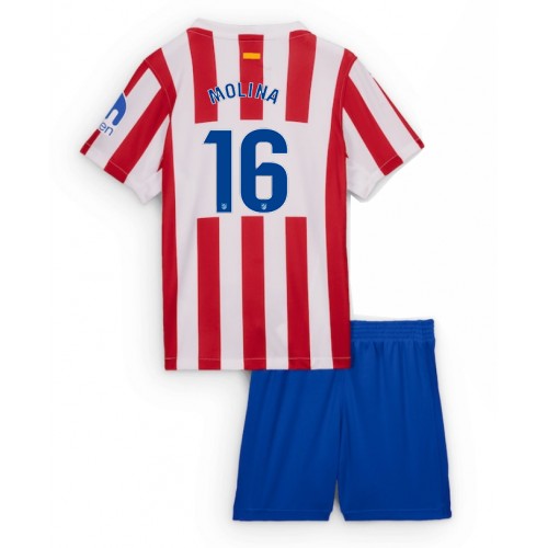 Maglia Calcio Atletico Madrid Nahuel Molina #16 Prima Divisa Bambino 2025-26 Manica Corta (+ pantaloncini)